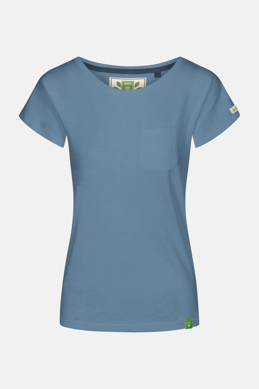 Derbe Alani Gots Organic Damen Shirt Blau Bio