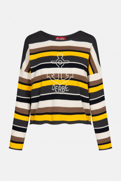Derbe Anchor Striped Damen Strickpullover Phantom Streifen Anker