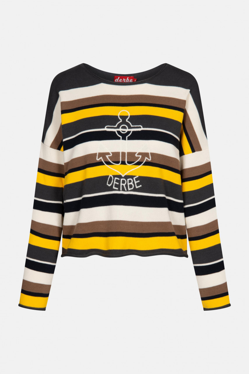 Derbe Anchor Striped Damen Strickpullover Phantom Streifen Anker