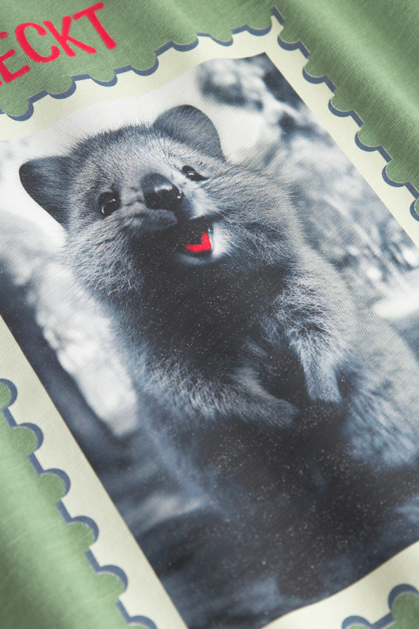 Derbe T-Shirt Angeleckt Damen Grün