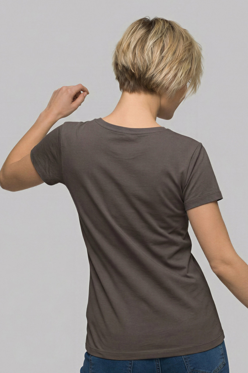 Derbe T-Shirt Angeleckt Damen Braun GOTS Organic