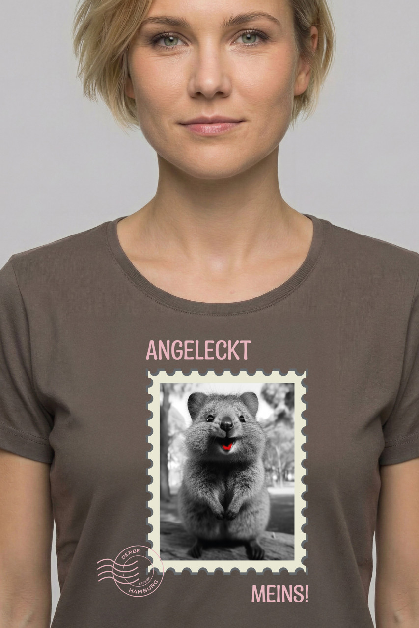 Derbe T-Shirt Angeleckt Damen Braun GOTS Organic
