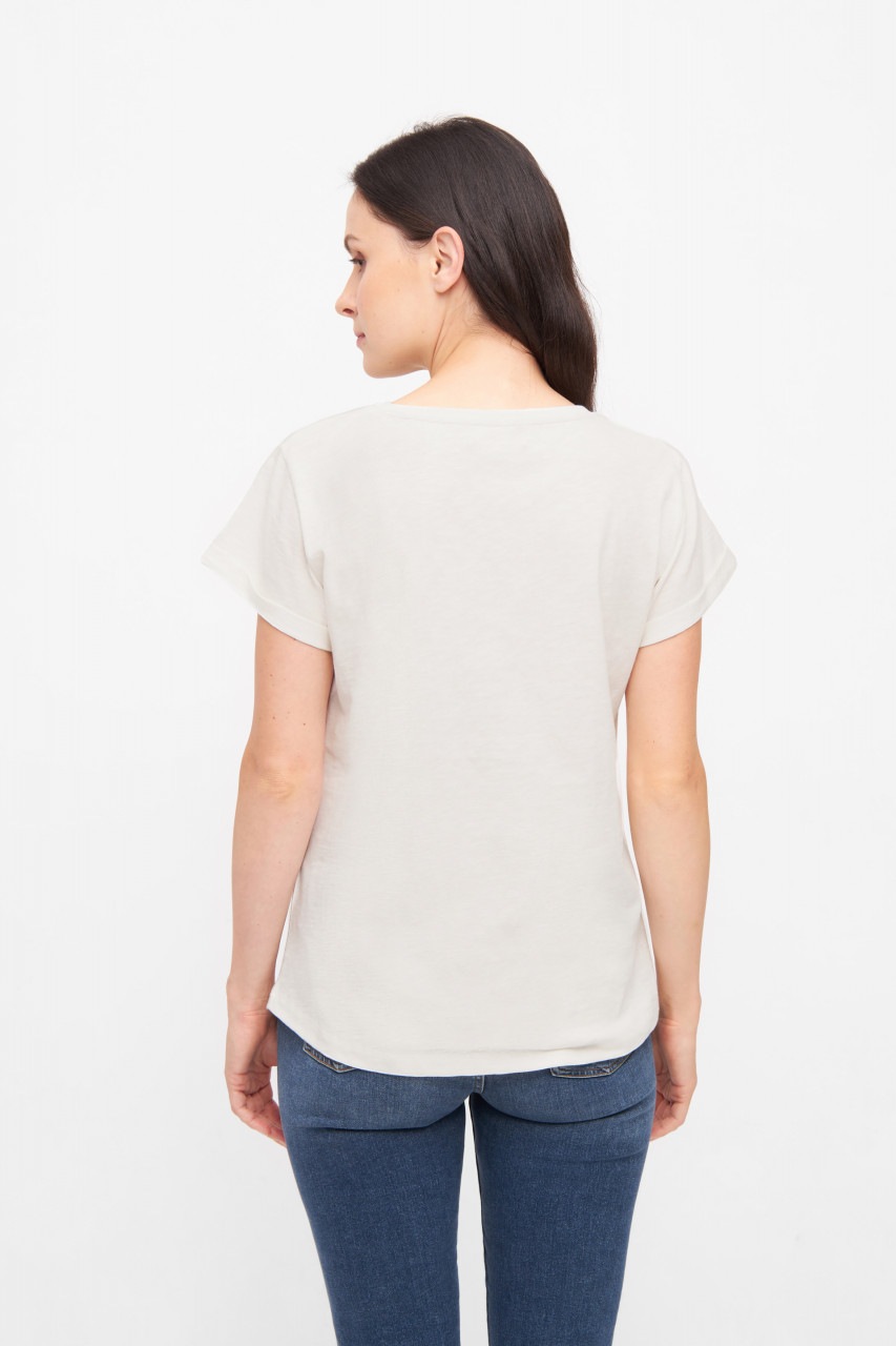 Derbe T-Shirt Angeleckt Damen Weiß