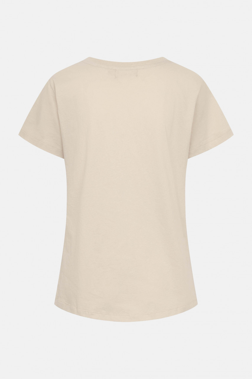 Derbe T-Shirt Angeleckt Damen Beige Grau GOTS Organic