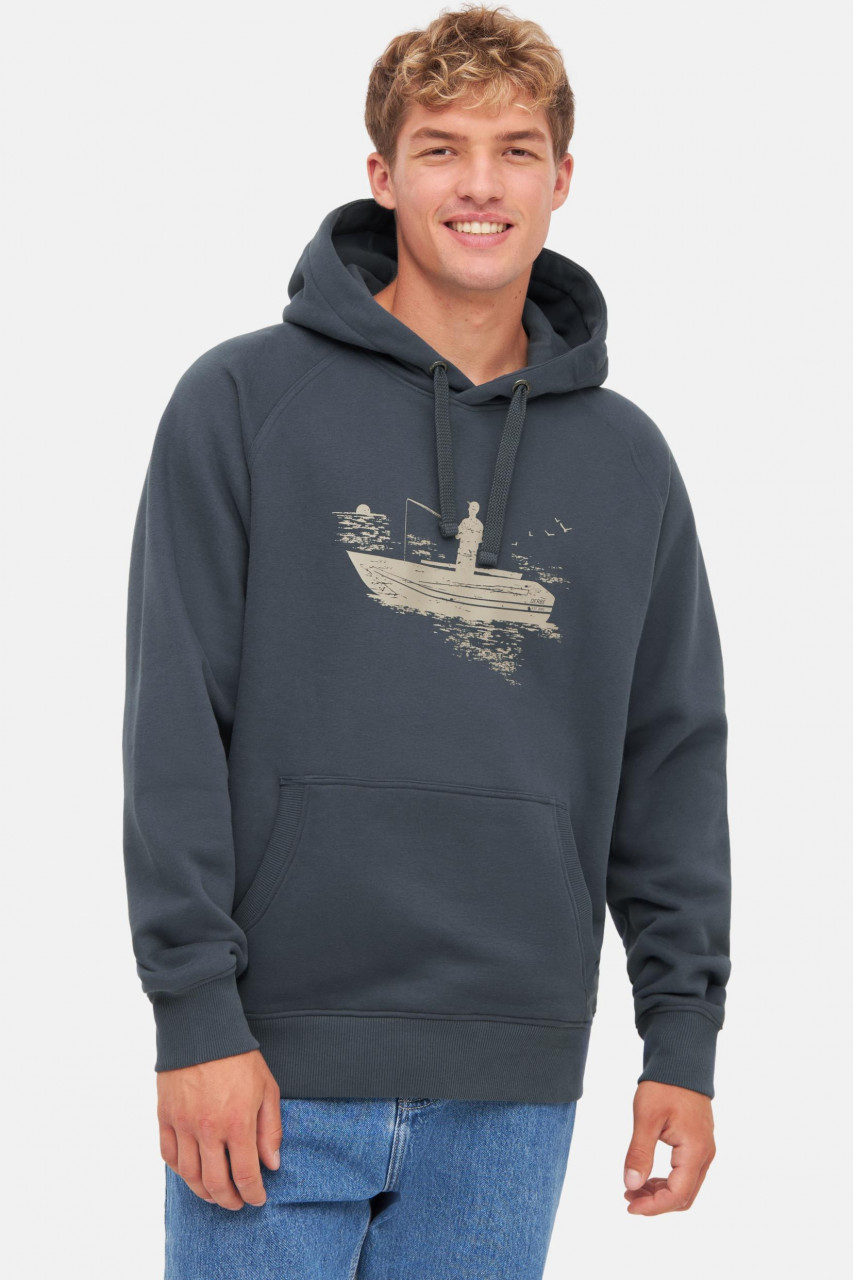 Derbe Hoodie Angler Herren Blau Pullover GOTS