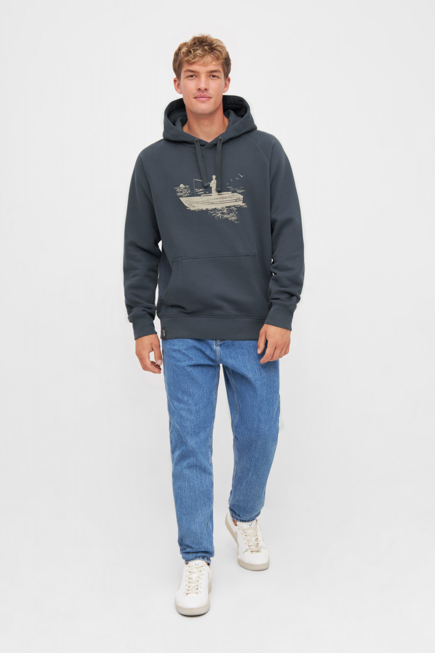 Derbe Hoodie Angler Herren Blau Pullover GOTS