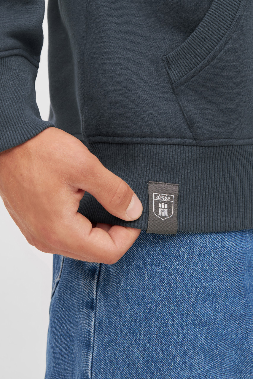 Derbe Hoodie Angler Herren Blau Pullover GOTS