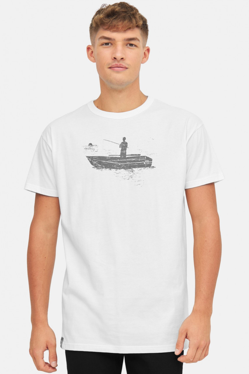 Derbe T-Shirt Angler Herren Weiß