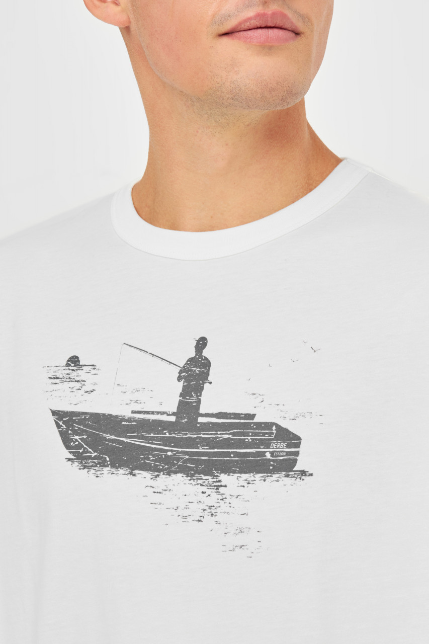 Derbe T-Shirt Angler Herren Weiß