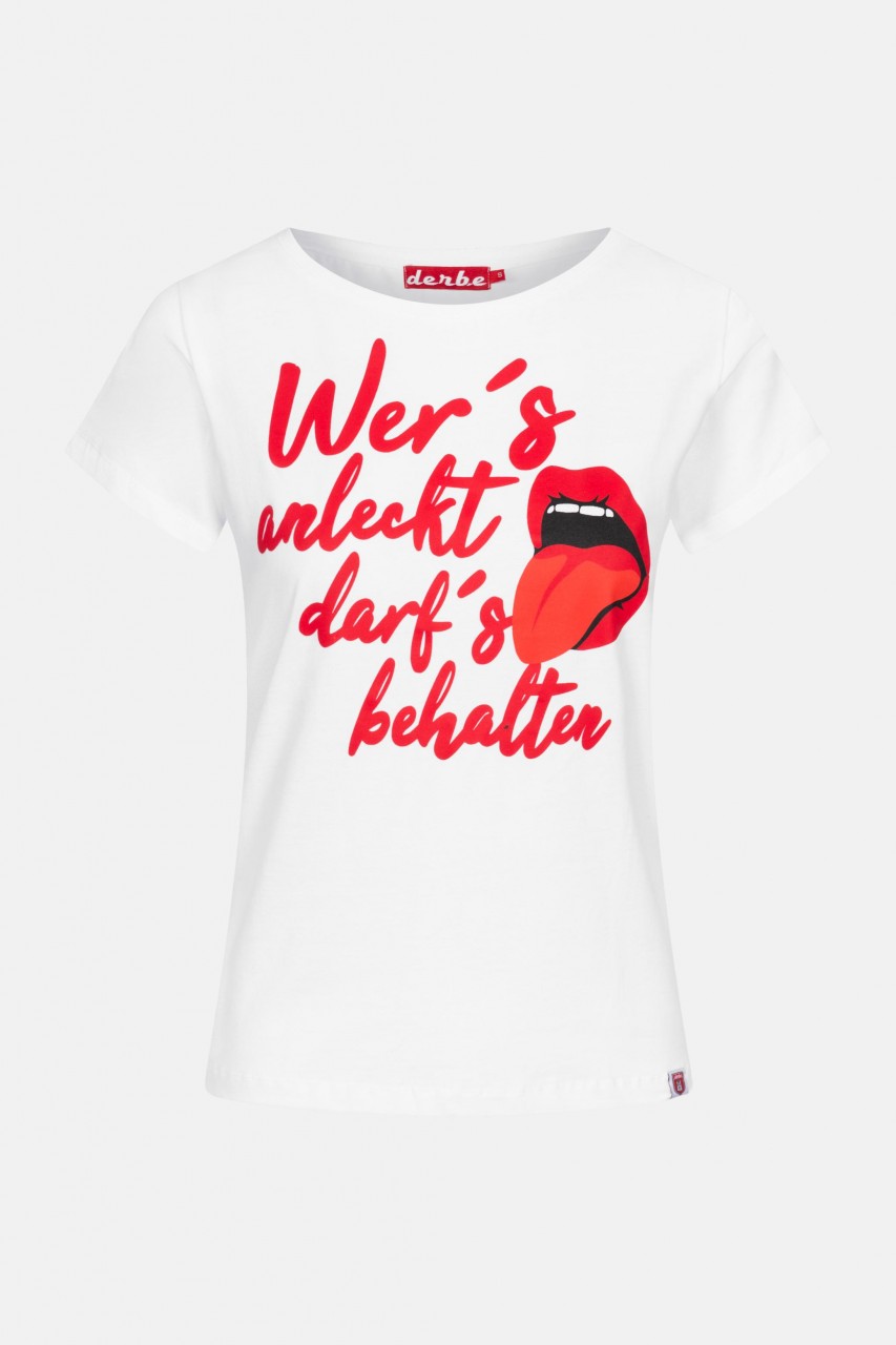 Derbe Anlecken Damen Shirt Weiß