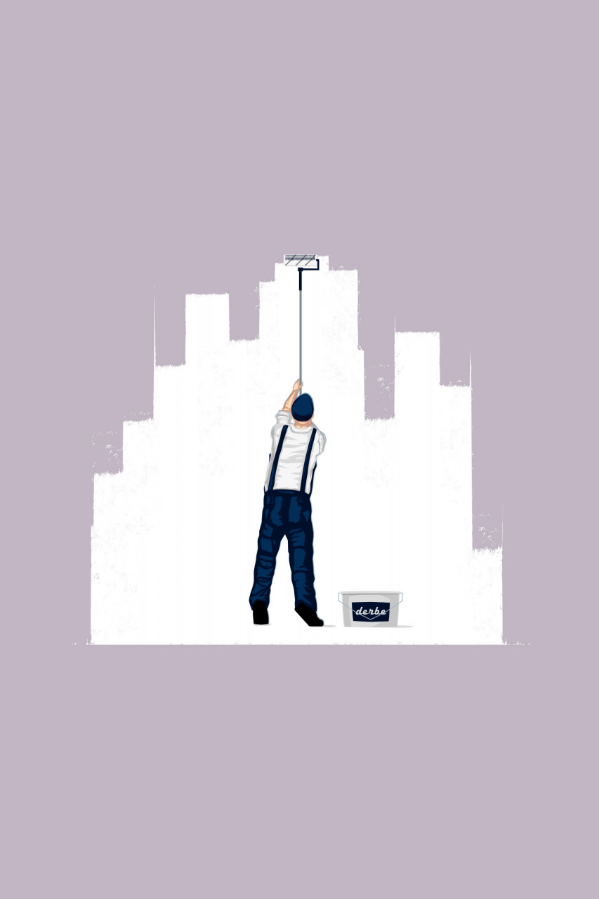 Derbe T-Shirt Anstreicher Herren Flieder Grau