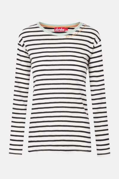 Derbe Longsleeve Damen Shirt Schwarz Langarmshirt Gestreift Ich weiß es doch auch nicht