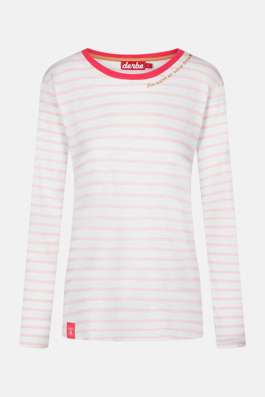 Derbe Longsleeve Damen Shirt Strawberry Cream Rosa Langarmshirt Ich weiß es doch auch nicht