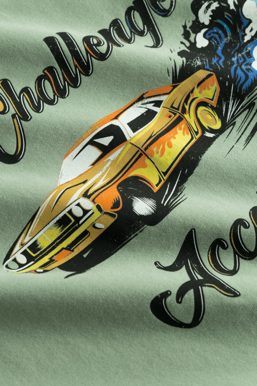 Derbe T-Shirt Auto Herren Hellgrün