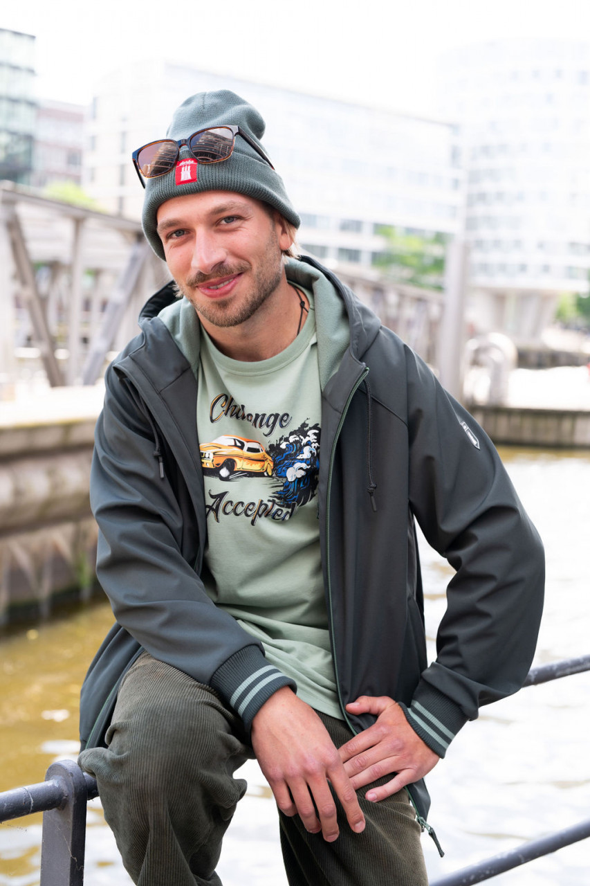 Derbe T-Shirt Auto Herren Hellgrün