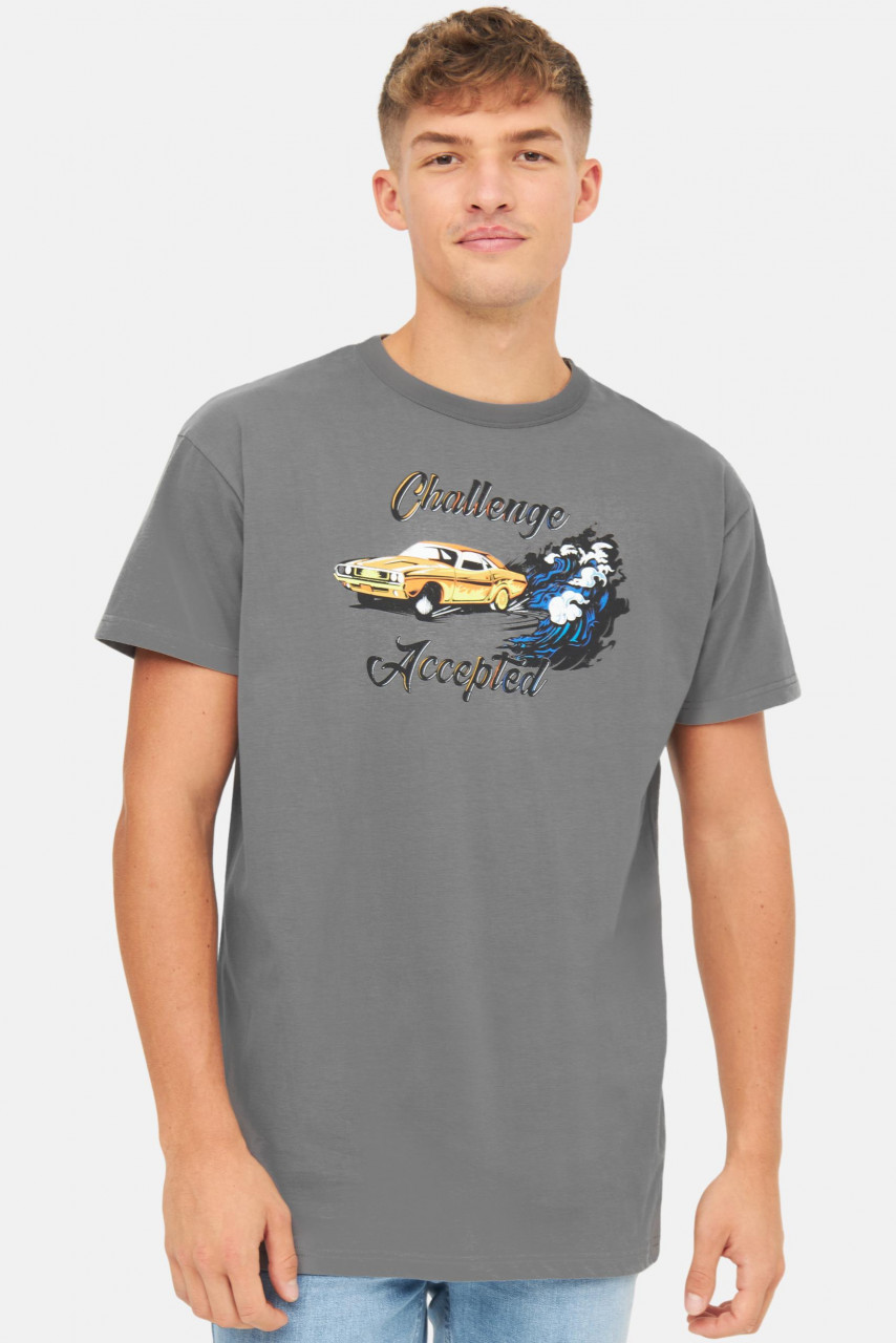 Derbe T-Shirt Auto Herren Grau