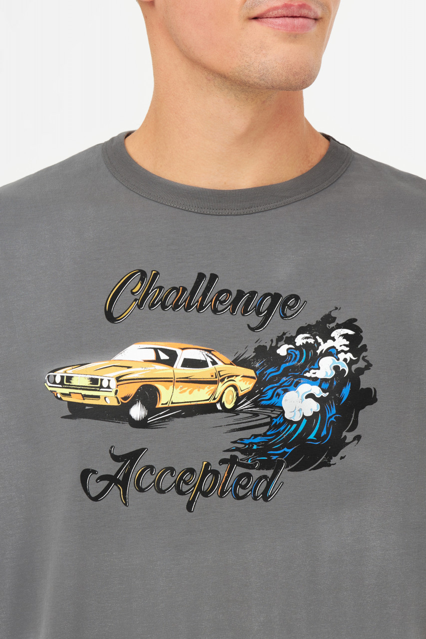 Derbe T-Shirt Auto Herren Grau