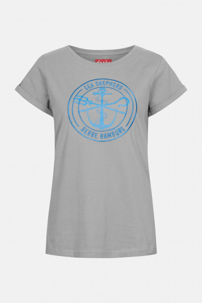 Derbe Barbe Sea Shepherd Gots Organic Damen Shirt Grey Melange Grau