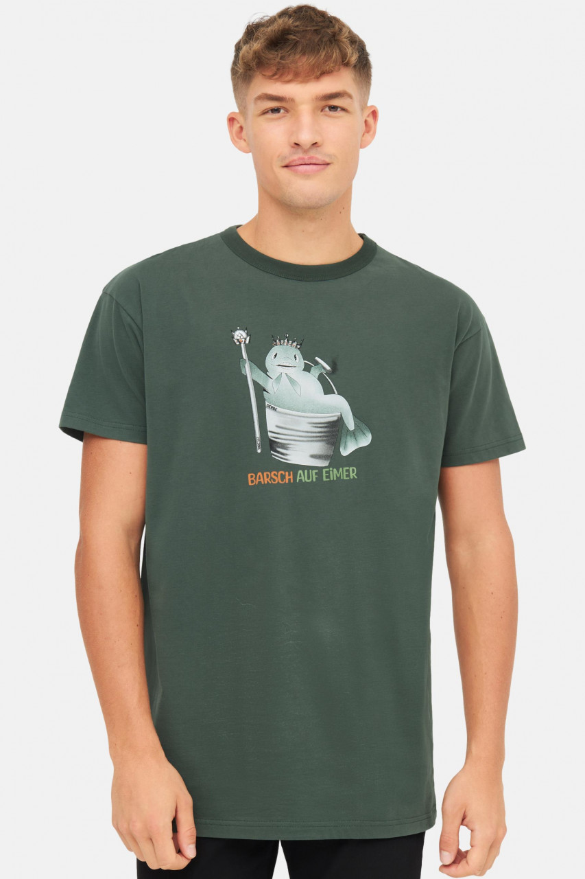 Derbe T-Shirt Barsch Herren Dunkelgrün Angler