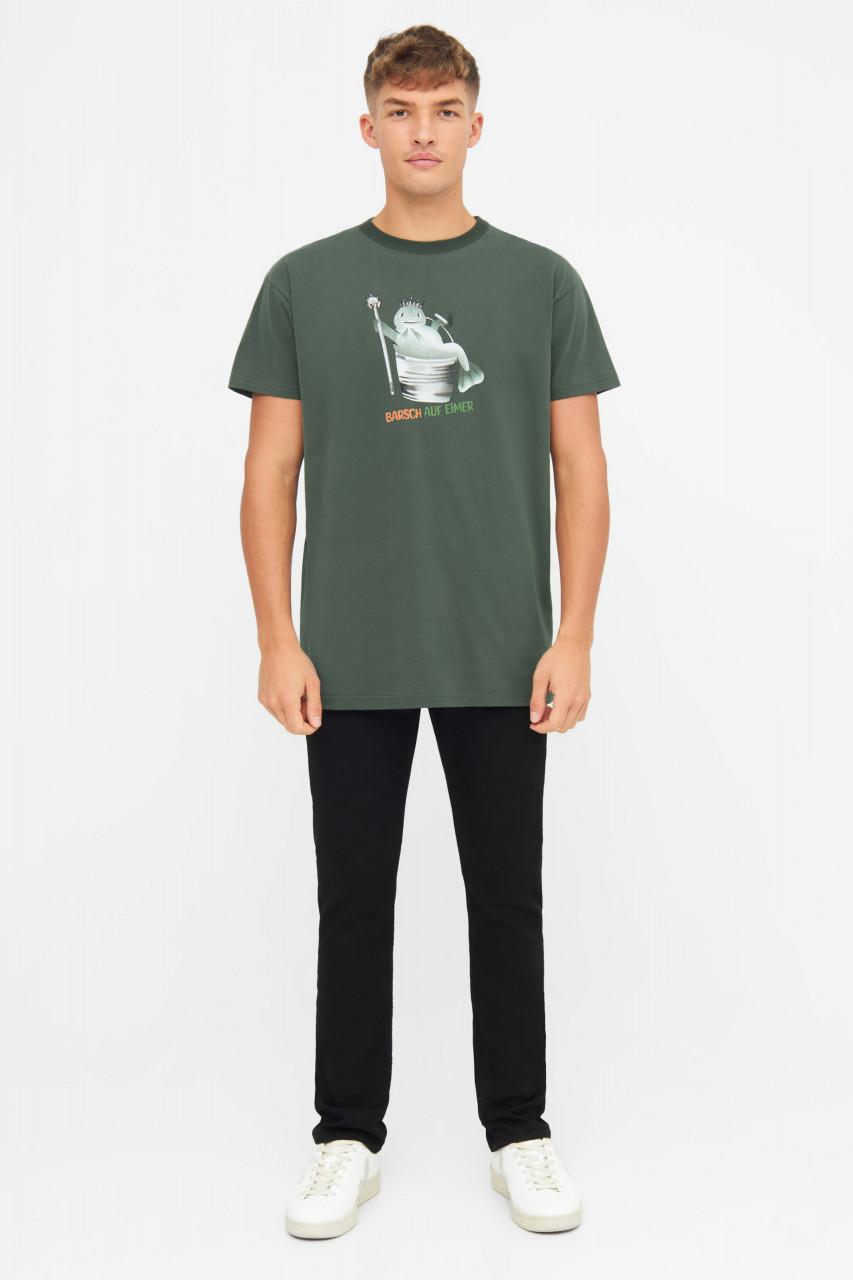 Derbe T-Shirt Barsch Herren Dunkelgrün Angler