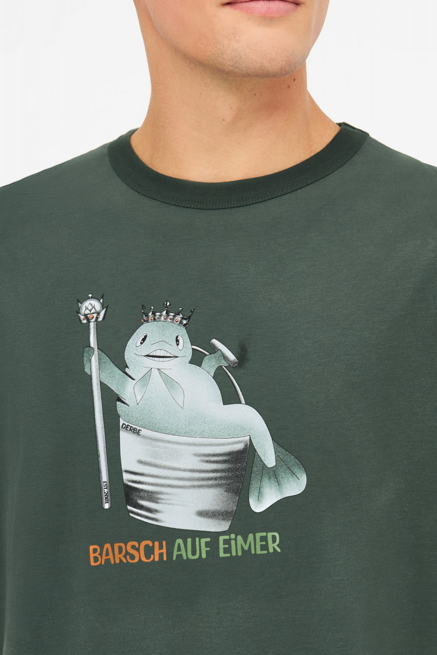 Derbe T-Shirt Barsch Herren Dunkelgrün Angler