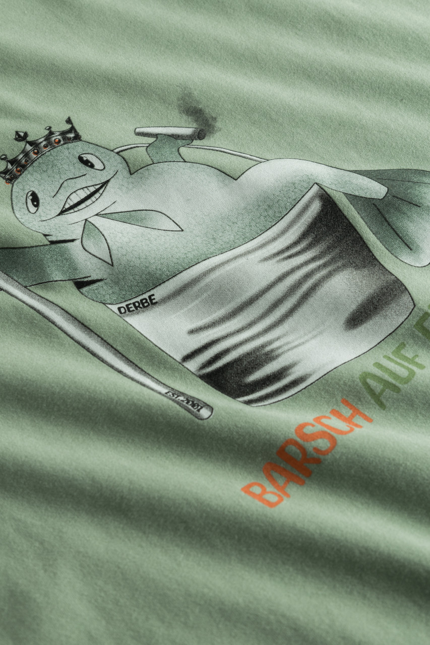 Derbe T-Shirt Barsch Herren Hellgrün Angler