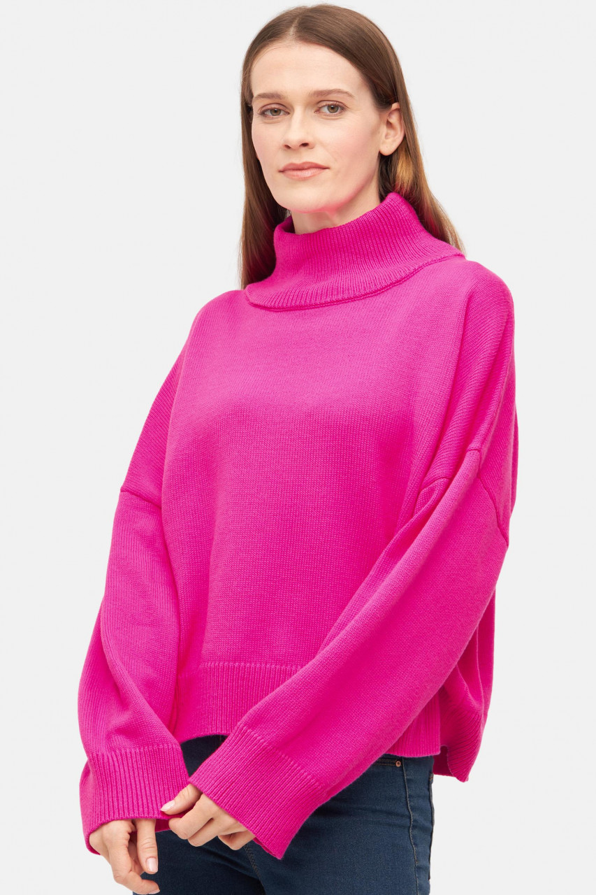 Derbe Strick-Pullover Basic Damen Pink