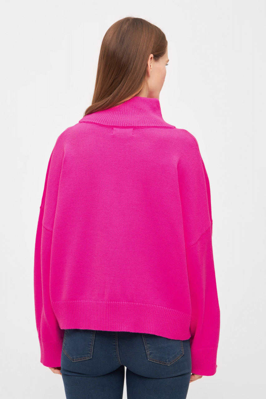 Derbe Strick-Pullover Basic Damen Pink