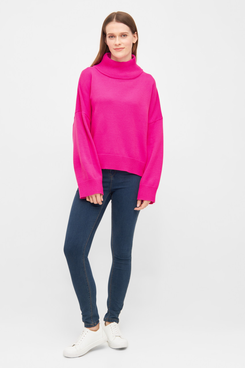 Derbe Strick-Pullover Basic Damen Pink