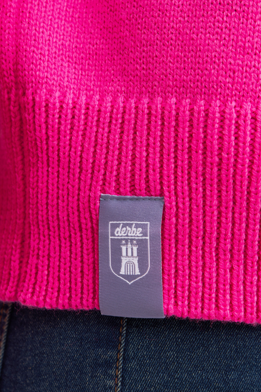 Derbe Strick-Pullover Basic Damen Pink