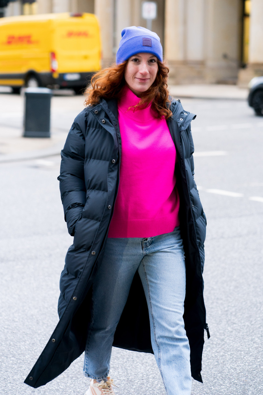 Derbe Strick-Pullover Basic Damen Pink