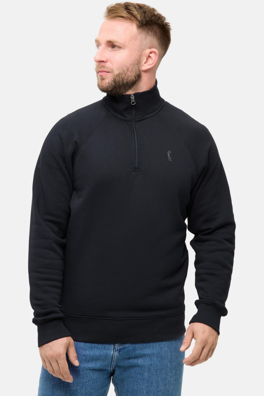 Derbe Halfzip Basic Kippes Herren Dunkelblau Sweatshirt GOTS