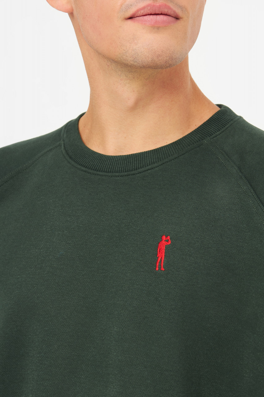 Derbe Sweatshirt Basic Kippes Herren Dunkelgrün Crewneck