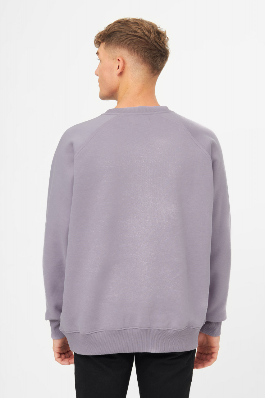 Derbe Sweatshirt Basic Kippes Herren Flieder Grau Crewneck