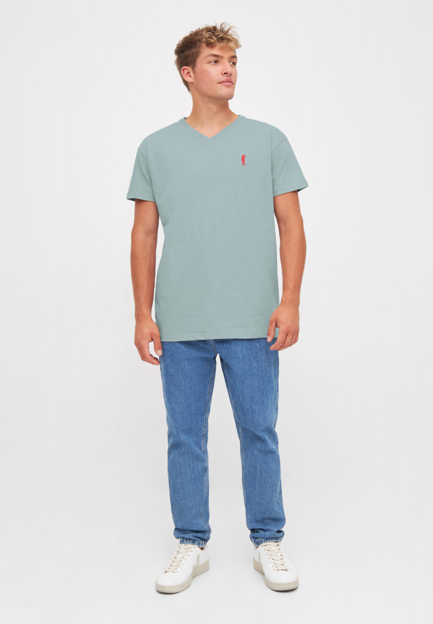 Derbe T-Shirt Basic Kippes Herren Hellblau Türkis