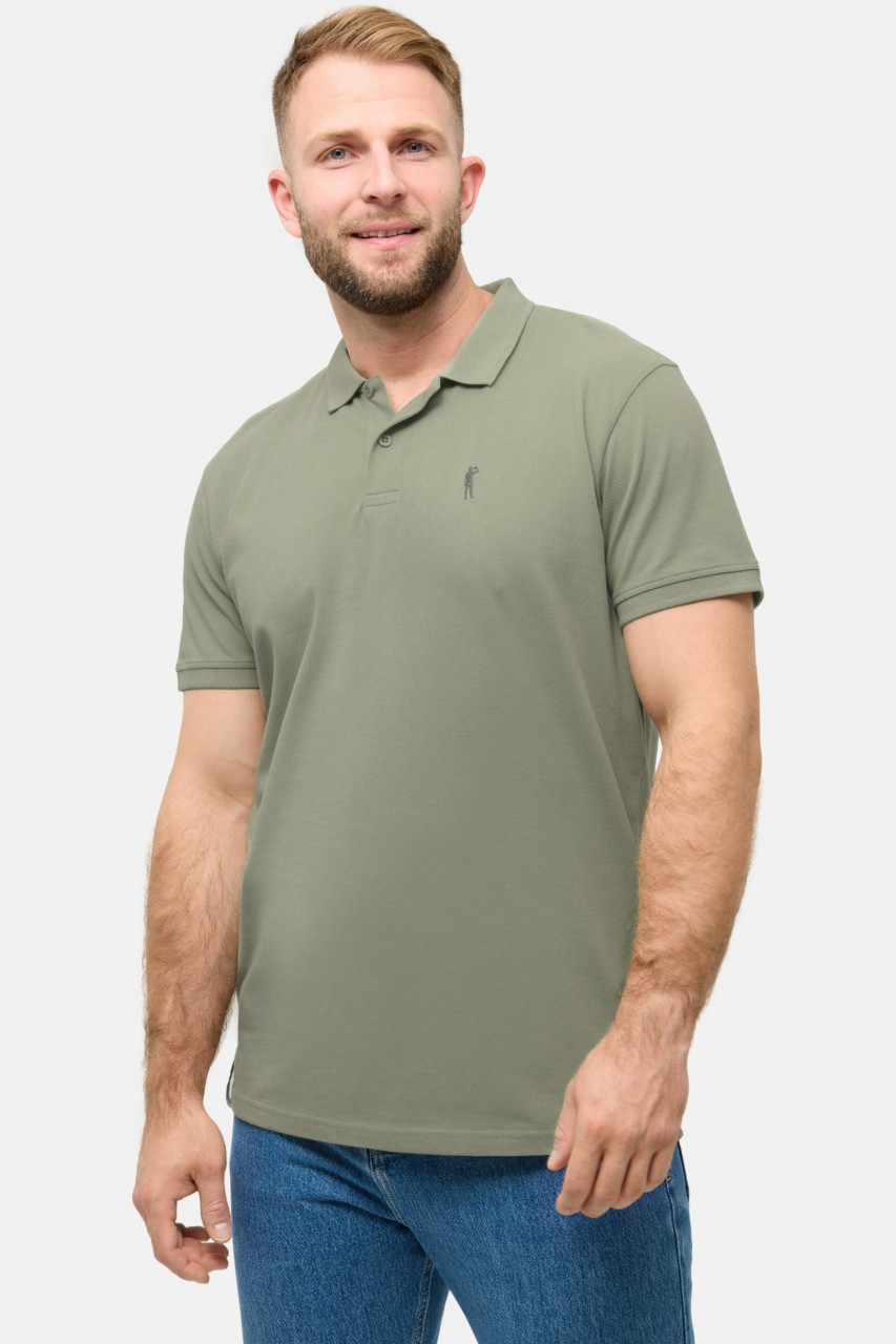 Derbe Polo Shirt Basic Kippes Herren Oliv Grün GOTS Organic