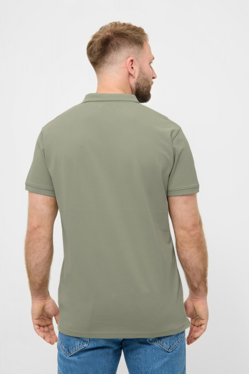 Derbe Polo Shirt Basic Kippes Herren Oliv Grün GOTS Organic