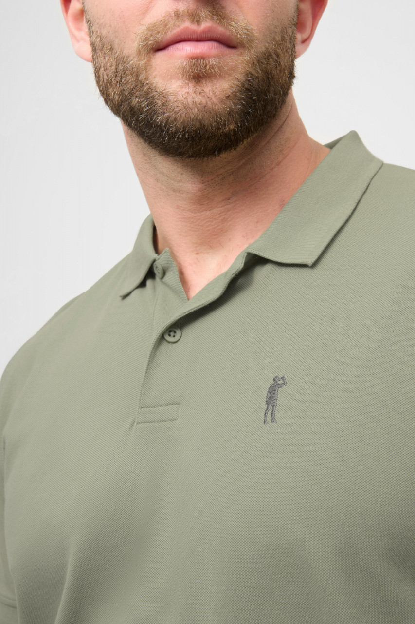 Derbe Polo Shirt Basic Kippes Herren Oliv Grün GOTS Organic