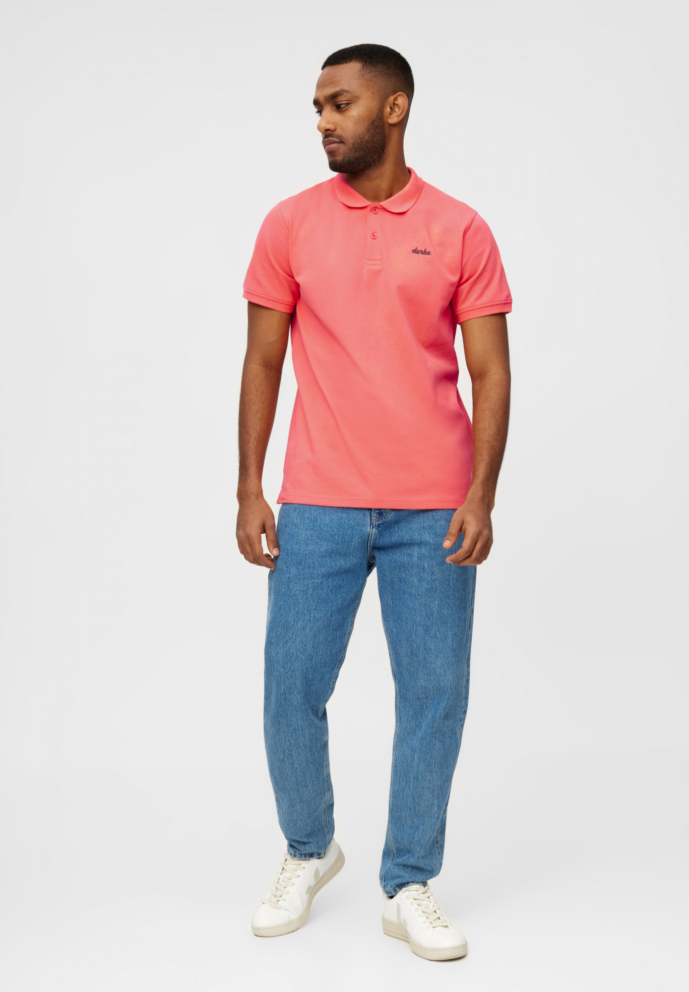 Derbe Polo Shirt Basic Polo Herren Pink GOTS Organic