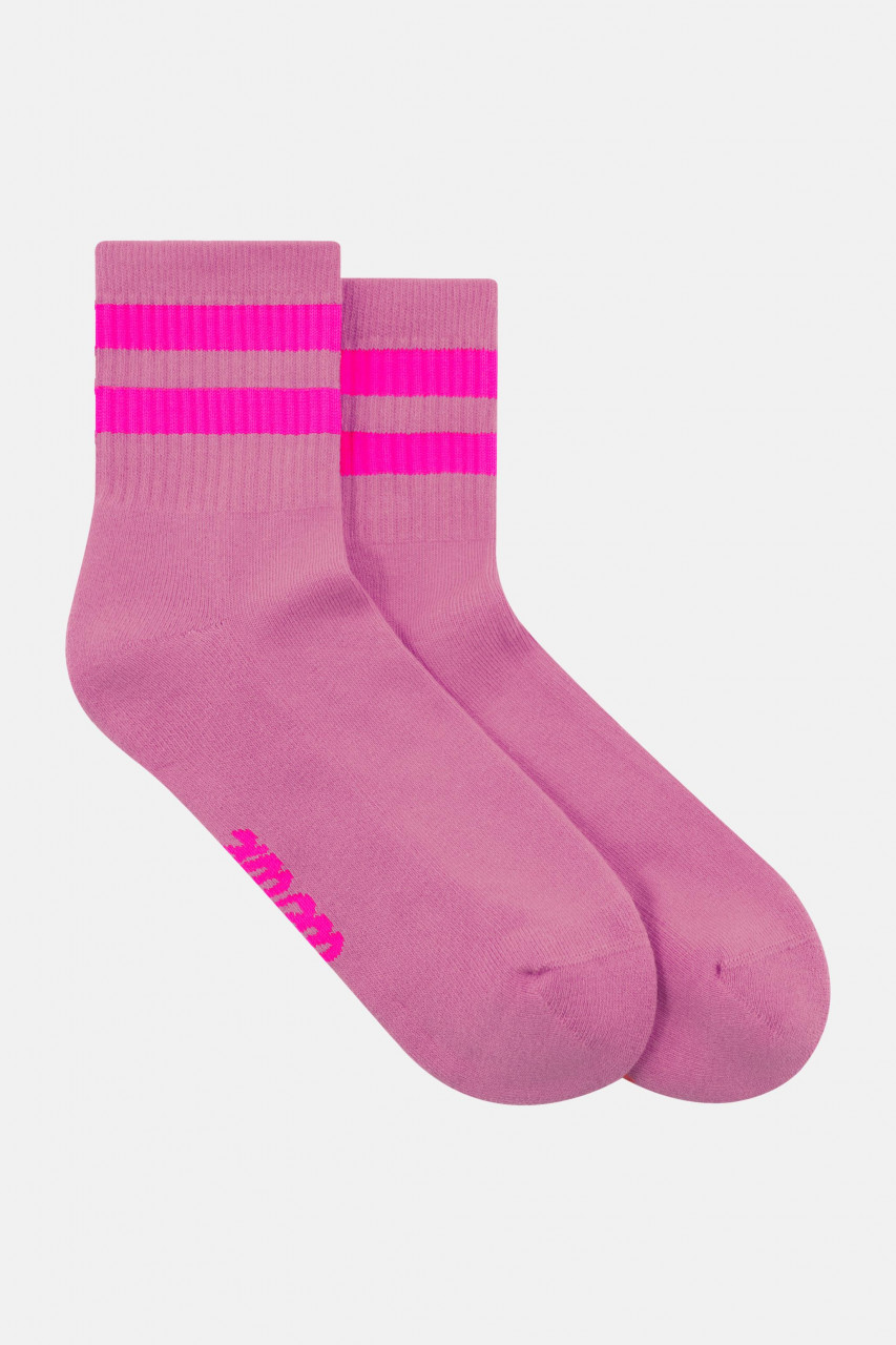 Derbe Socken Basic Short Striped Rosa Pink Gestreift GOTS
