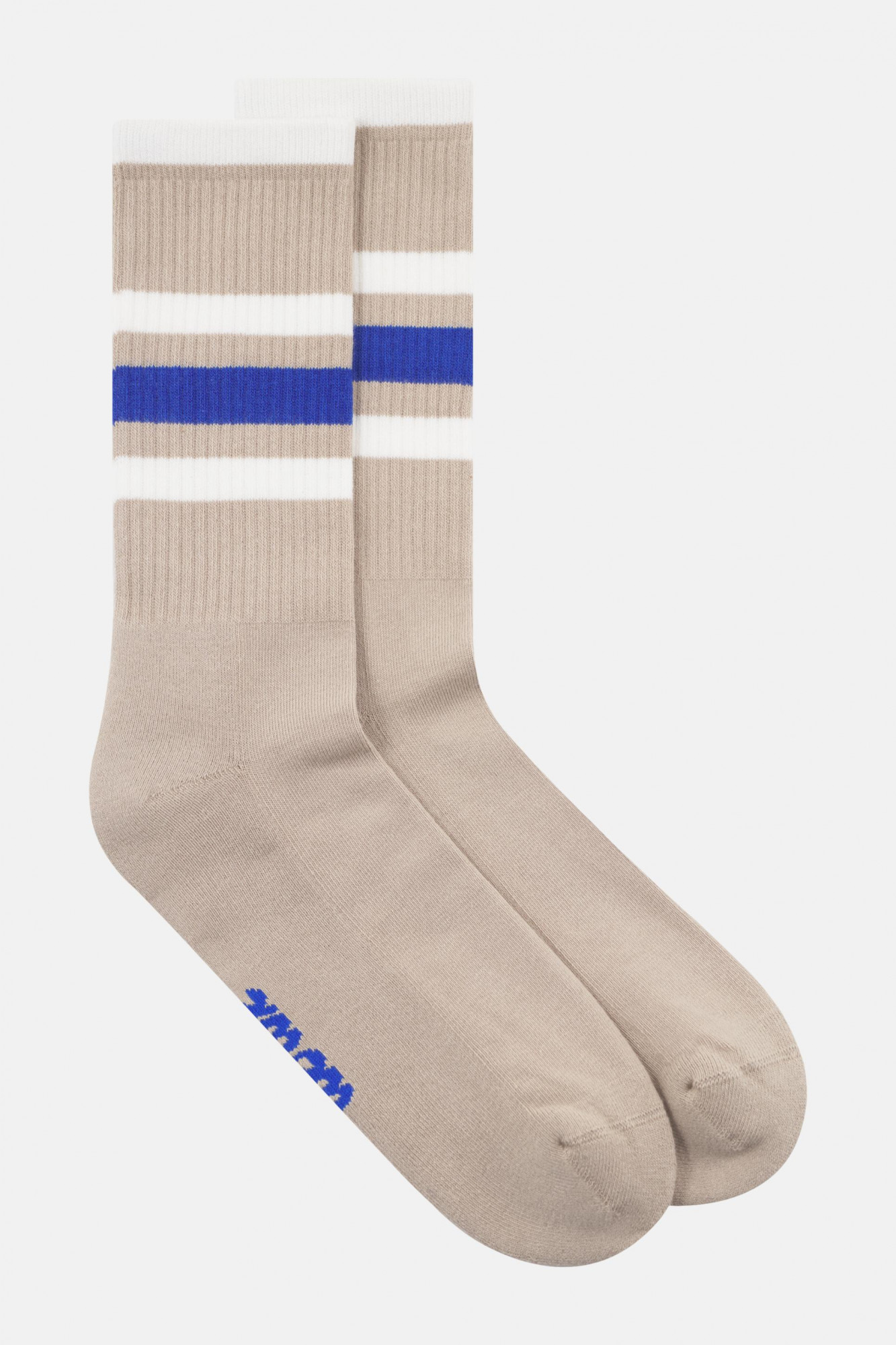 Derbe Socken Basic Striped Beige Blau Gestreift