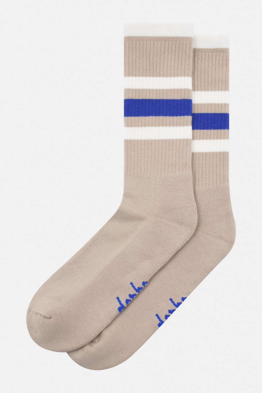 Derbe Socken Basic Striped Beige Blau Gestreift