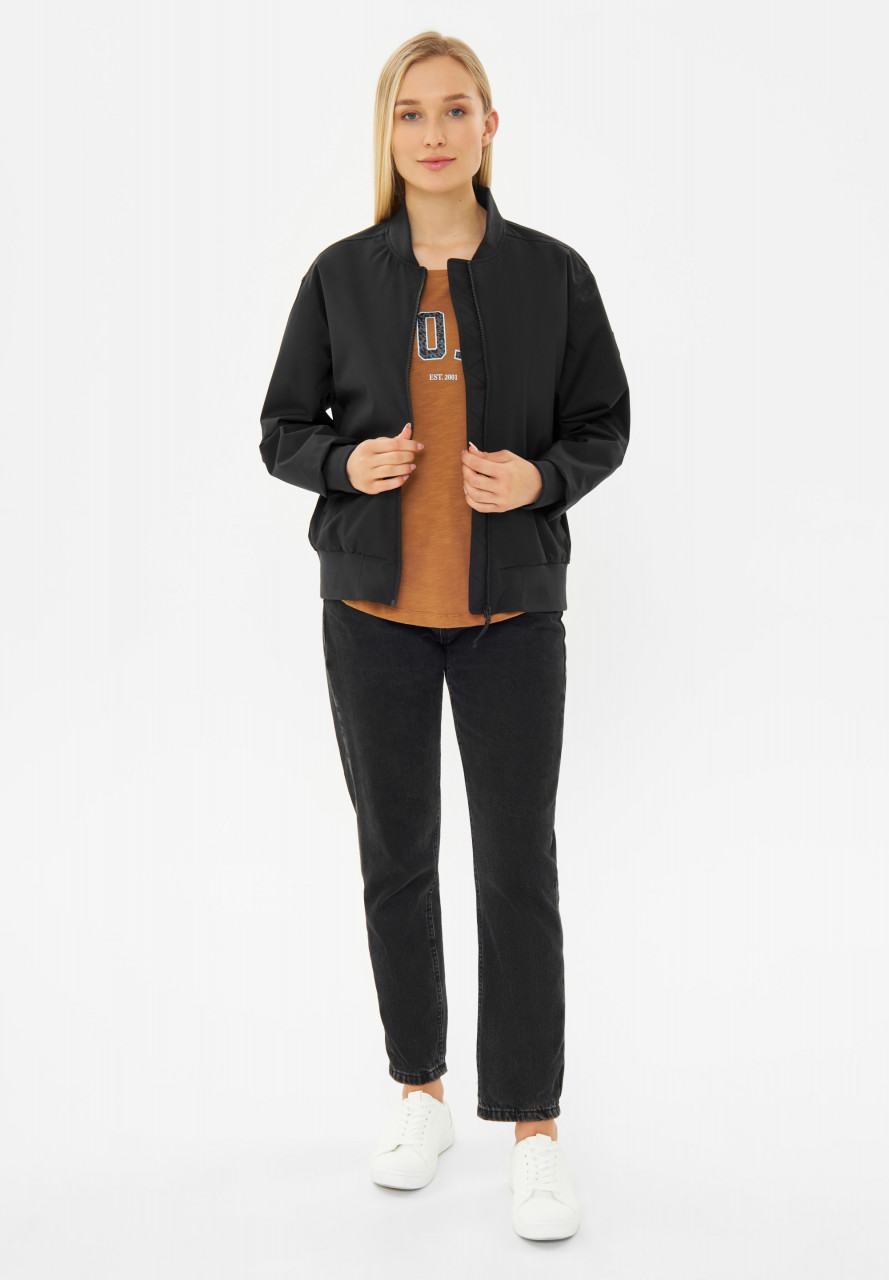 Derbe Übergangsjacke Blousby Damen Schwarz Leo Innenfutter