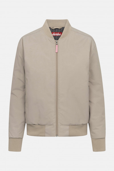 Derbe Übergangsjacke Blousholm Damen Beige Warm Gefüttert Blouson Nadelstreifen
