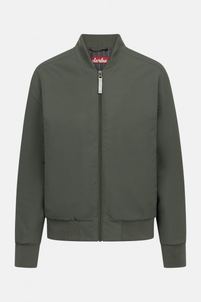 Derbe Übergangsjacke Blousholm Damen Oliv Grün Warm Gefüttert Blouson Nadelstreifen