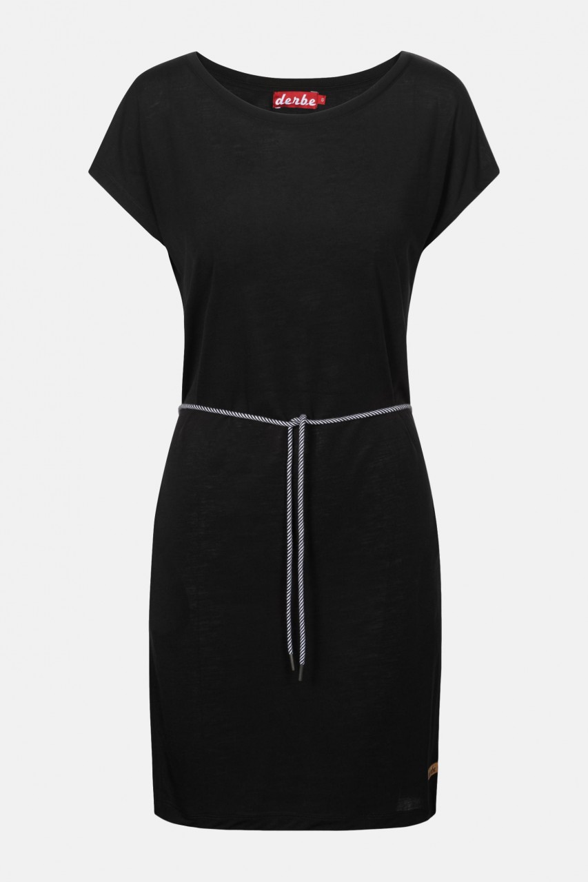 Derbe Botanic Schwarz Damen Kleid Bio Baumwolle