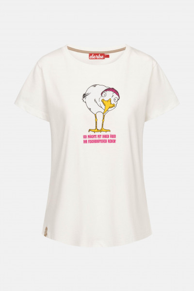 Derbe T-Shirt Brötchenmöwe Damen Weiß GOTS Organic