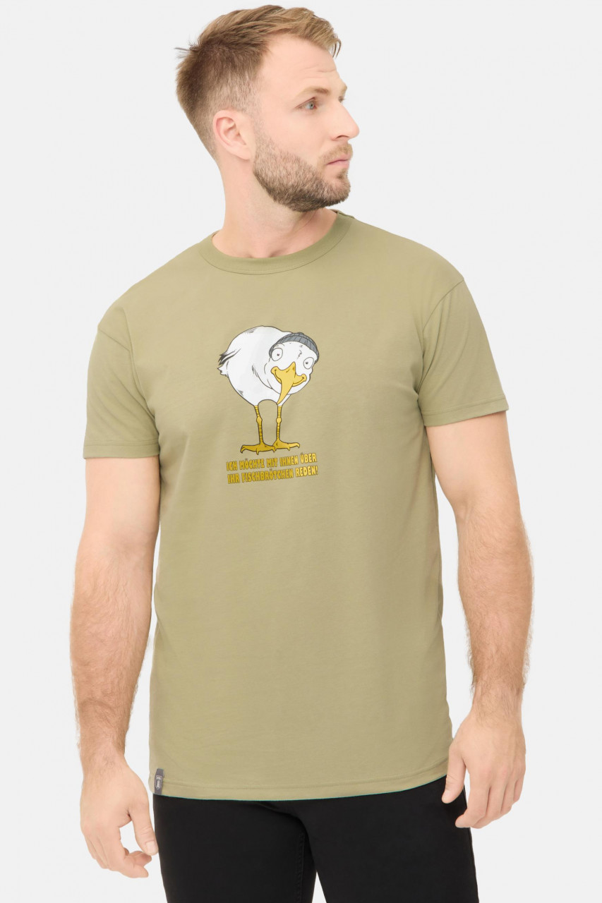 Derbe T-Shirt Brötchenmöwe Herren Hellgrün GOTS Organic