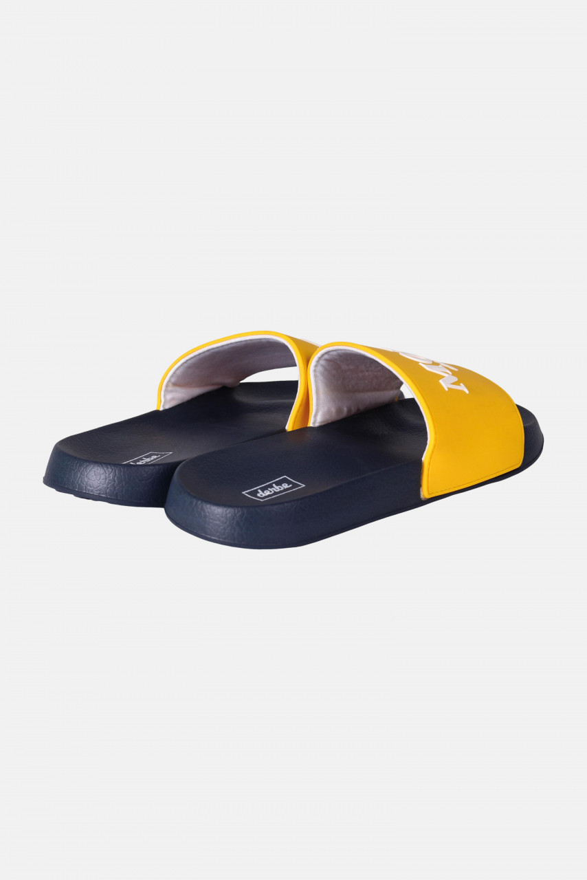 Derbe Buddellette Moin Schlappen Latschen Gelb Blau Nachhaltig