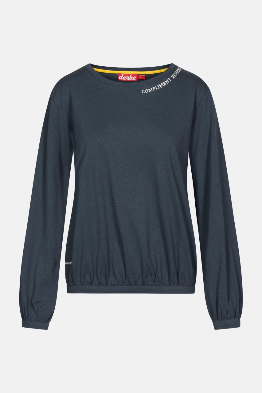 Derbe Compliment Fishing Damen Longsleeve Langarmshirt Dunkelblau